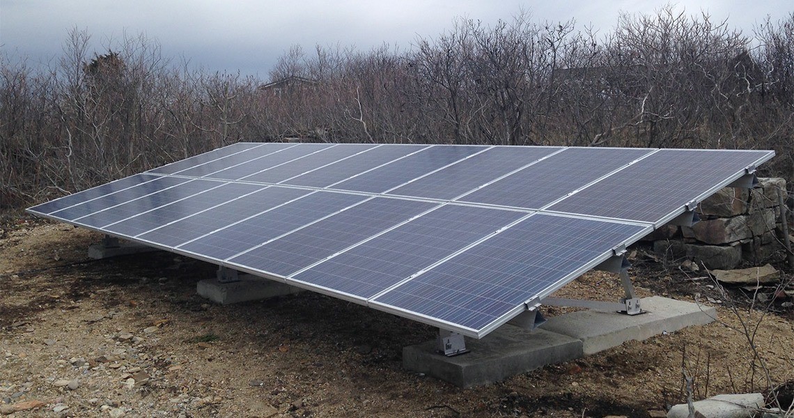 A solar array on Appledore Island