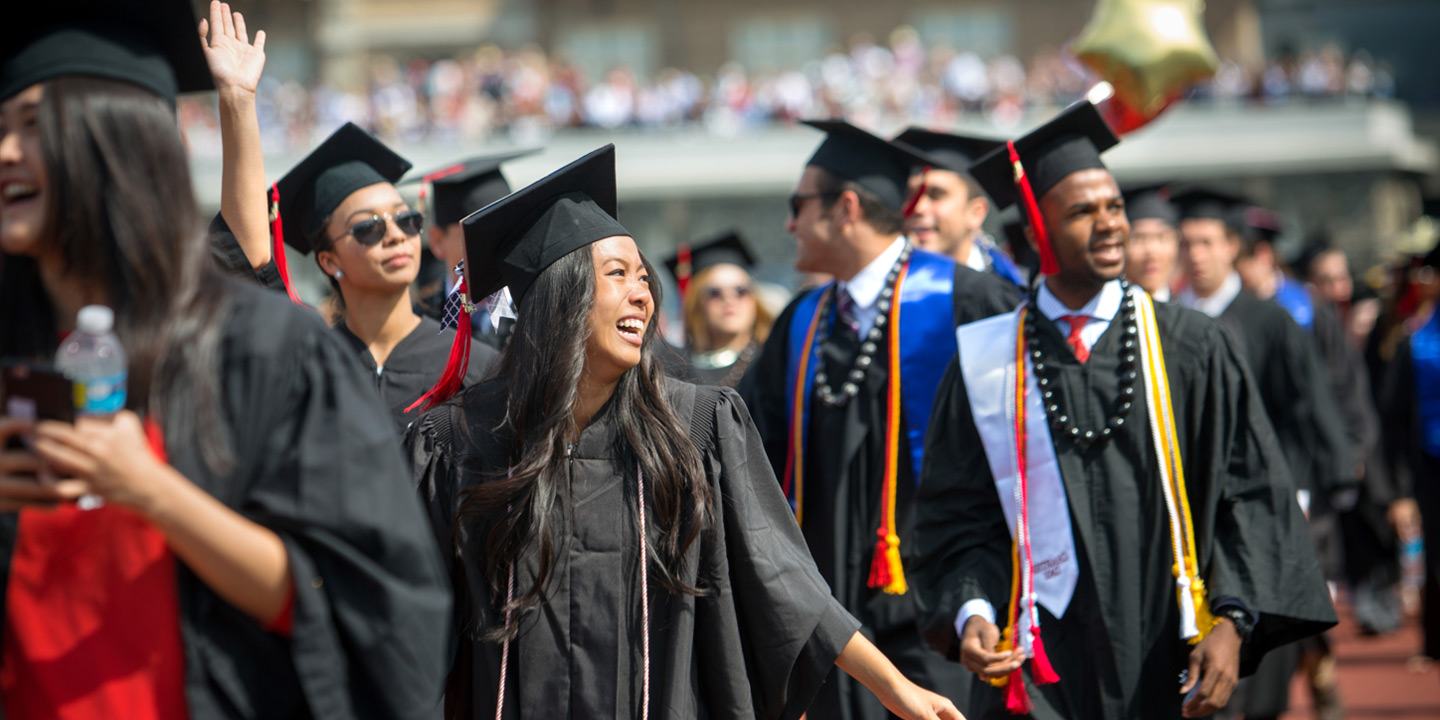 Commencement Weekend: Students enter Schoellkopf Stadium for the Commencement Ceremony.