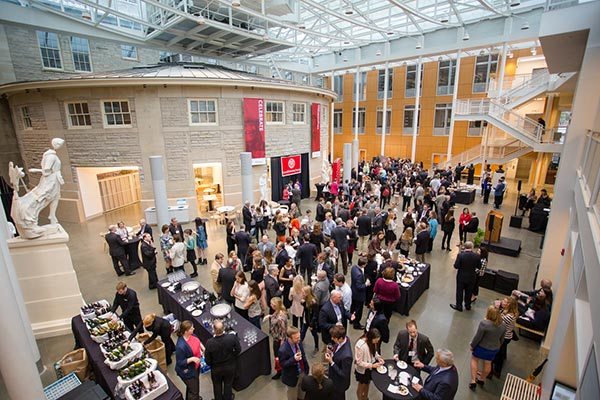 Cornell Family Fellows Program opening reception in the new Groos Family Atrium in Klarman Hall.