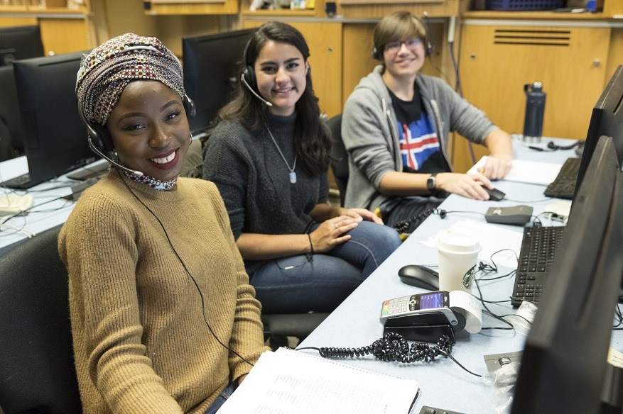 Student phoners gain skills while talking with alumni, parents, and friends