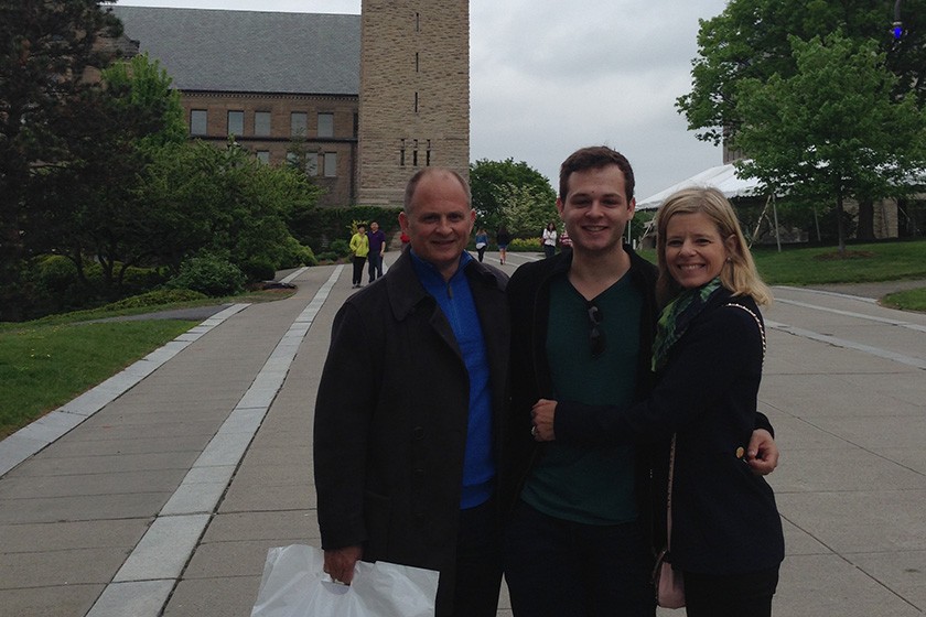 Rod and Karen Gancas visit their son Jonathan '14.