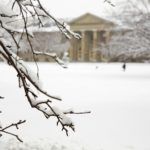 The Arts Quad and Goldwin Smith Hall in winter.
