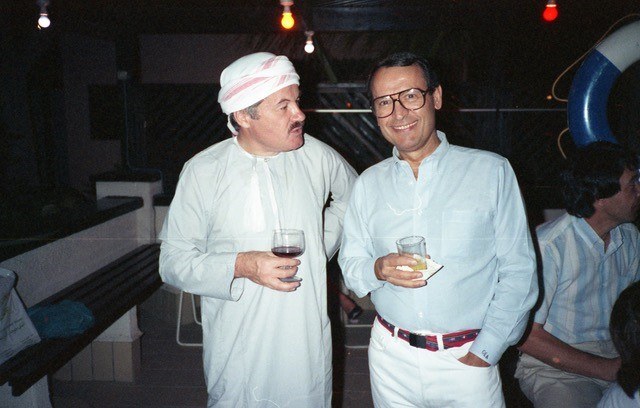 Androulakis with his friend Gunter in Jedda, Saudi Arabia, where he worked as General Manager of the Jedda Marriott Hotel from 1988 to 1990.