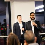 Two MBA students give a presentation