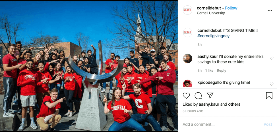 Cornell DEBUT brought in an additional $1,500 for Engineering