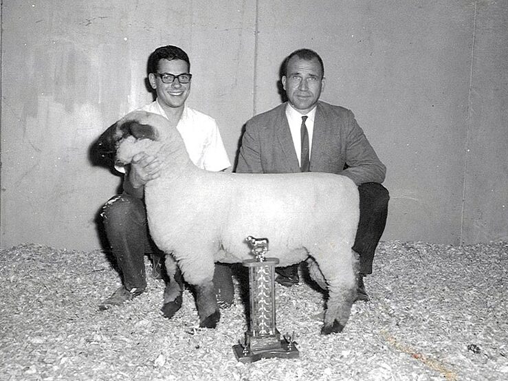 Kram with his ewe at a 4-H event. “I was in 4-H thanks to my grandparents having a farm in Frenchtown, New Jersey,” Kram says.