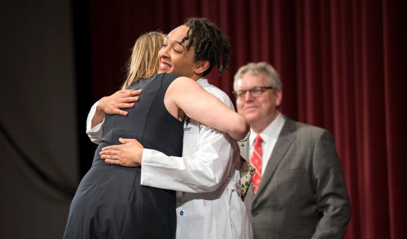 Gillian Lawrence DVM ’19 at the 2019 White Coat ceremony.