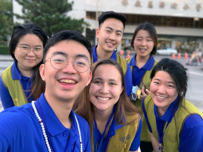 Dustin Liu ’19 with fellow Cornellians during a Jan 2019 service trip in Hualien, Taiwan, serving the Tzu Chi Foundation.