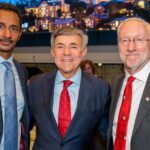 Ray Jayawardhana, the Harold Tanner Dean of Arts and Sciences; Robert S. Harrison ’76, chair of the Cornell Board of Trustees; and Provost Michael Kotlikoff