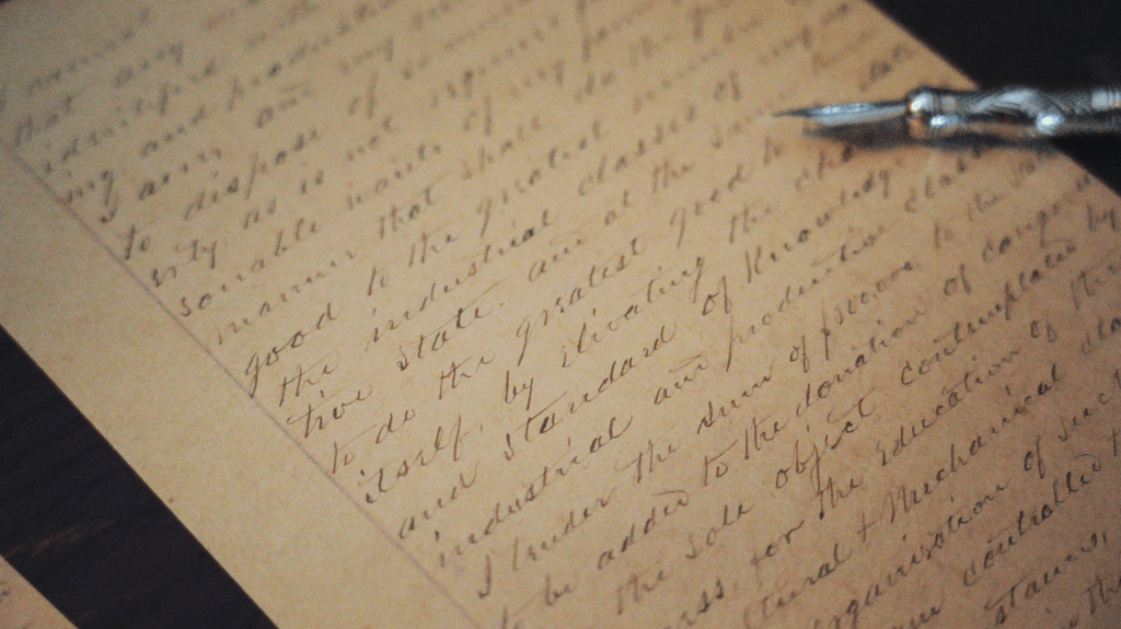 letter with antique pen
