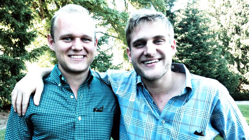 Austin Heiman '11 and Colby Heiman '13 at a recent wedding in the Oregon wine country