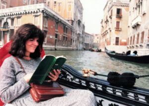 Andrea on a gondola in Venice in the early 1980s