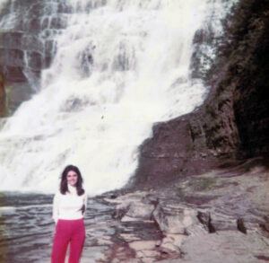 Andrea Gottlieb Vizcarrondo ’72 as an undergraduate at Ithaca Falls