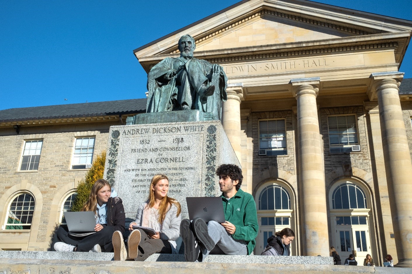 Students outside Goldwin Smith Hall