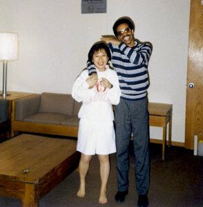 Yahlin and her friend Teddy Yigzaw ’89 in their Cornell dorm in 1987