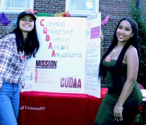 Morielle Mamaril ’27 and Vianny recruit students to help with the annual Bienvenidos event hosted by the Latin Student Association.