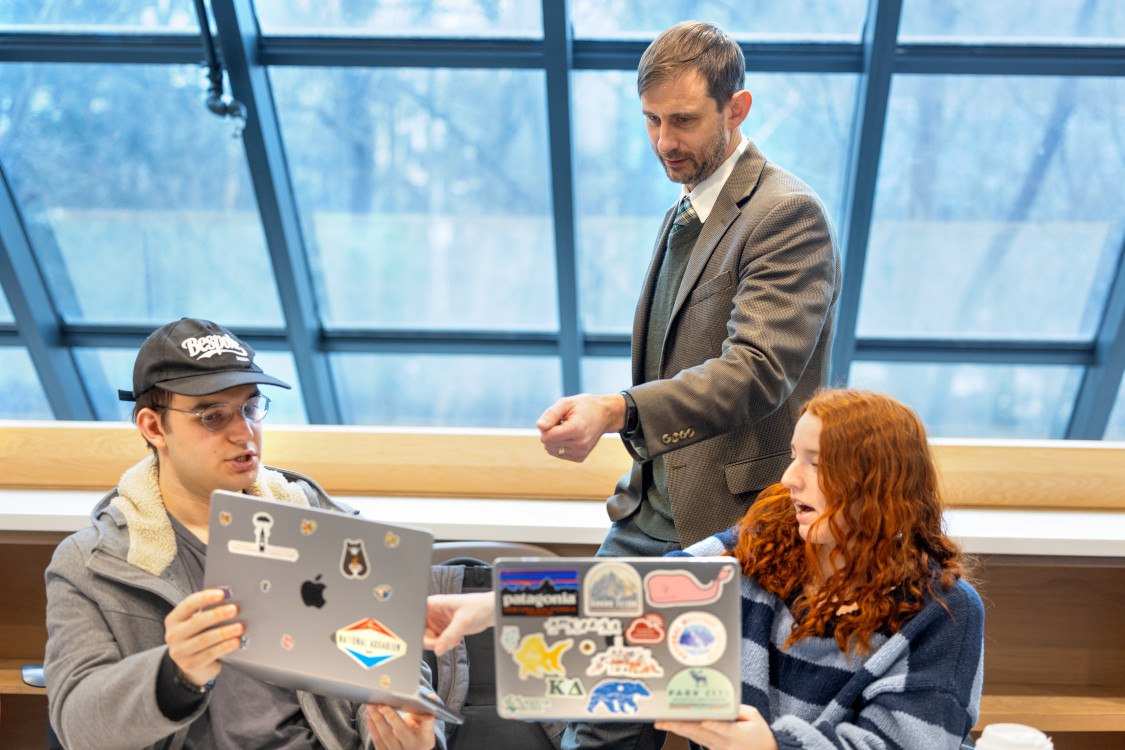 Toby Ault Associate Professor and Director of Graduate Studies for Atmospheric Sciences, Earth and Atmospheric Sciences, is seen working on his laptop on February 20, 2025.