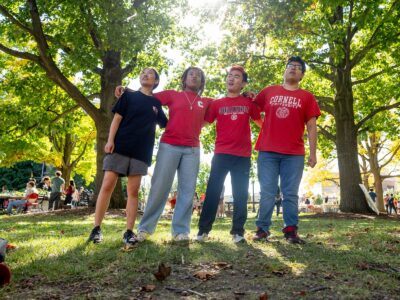 The Cornell band performs at Ag Day on the Ag Quad.
