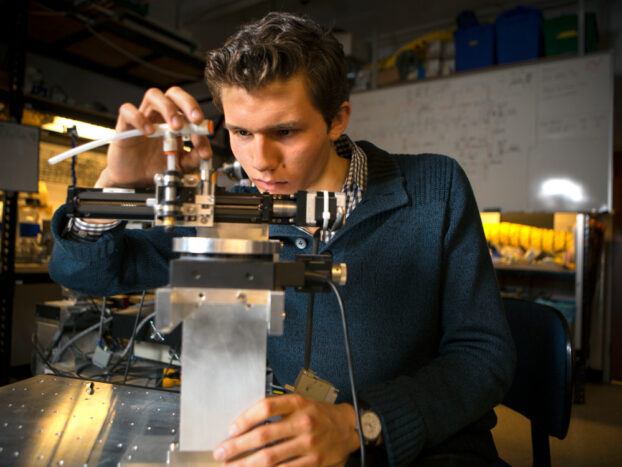 LASSP student in a lab