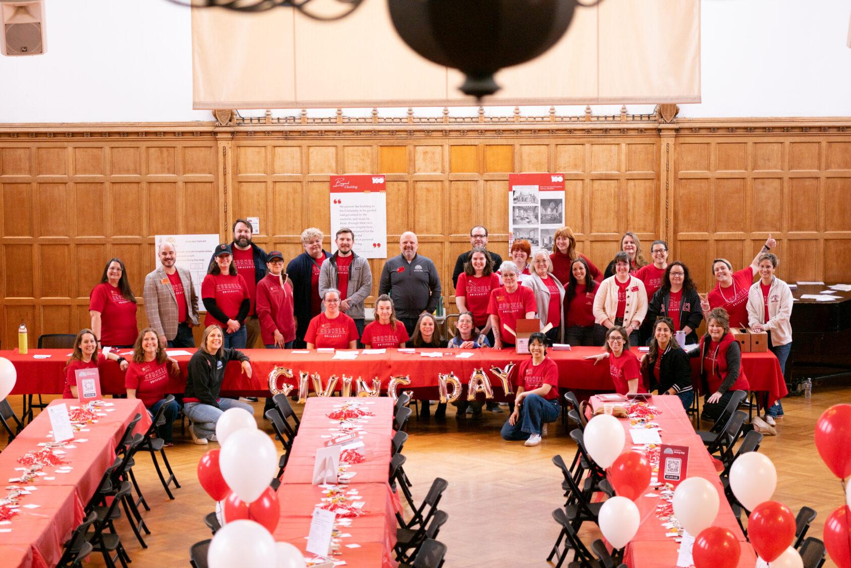 Staff from Alumni Affairs and Development manned Willard Staight Hall on Giving Day 2026.