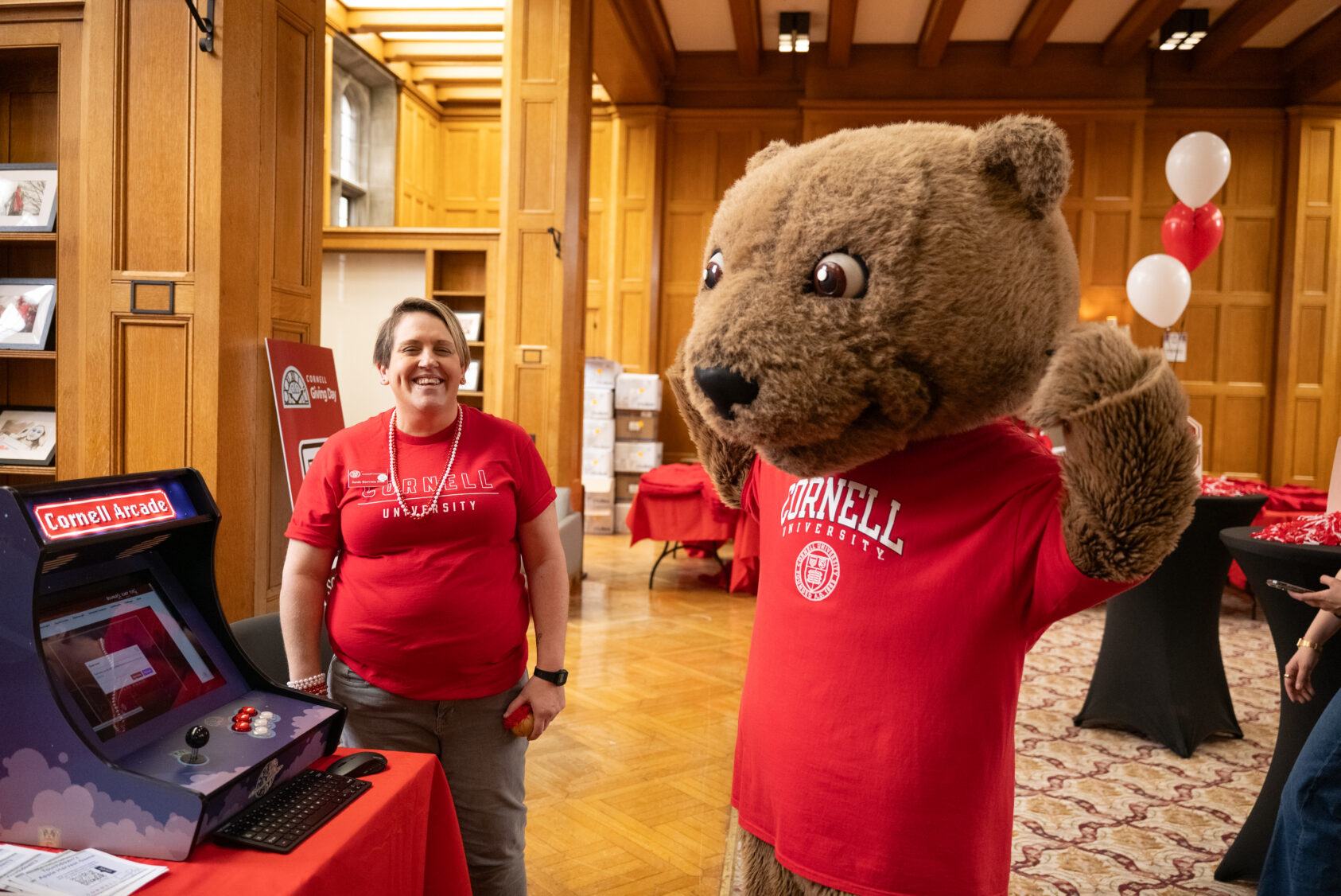 Touchdown made an appearance in Willard Straight Hall on Giving Day.