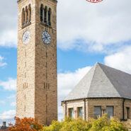 McGraw Tower in the fall mobile background preview